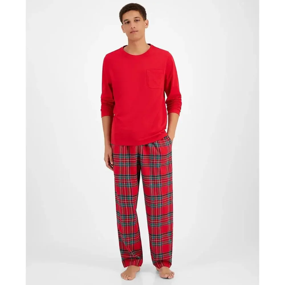 Holiday Lane Sleepwear Men's Brinkley Plaid Pajama Set Red Size 2X 1995